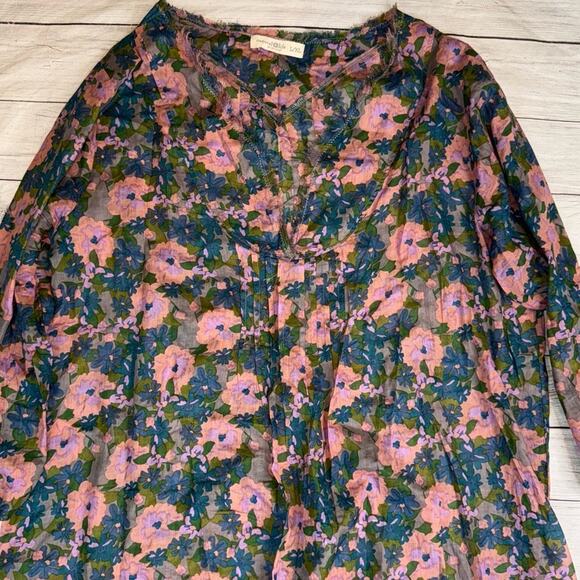 Natural Life Long Sleeve Lightweight Semi Sheer Floral Maxi Dress Pink Size L/XL - Picture 4 of 8